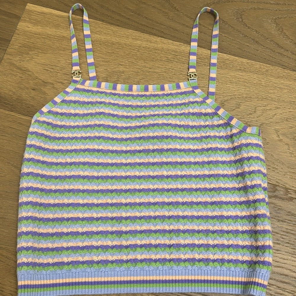 Chanel  Striped Knit Tank Top